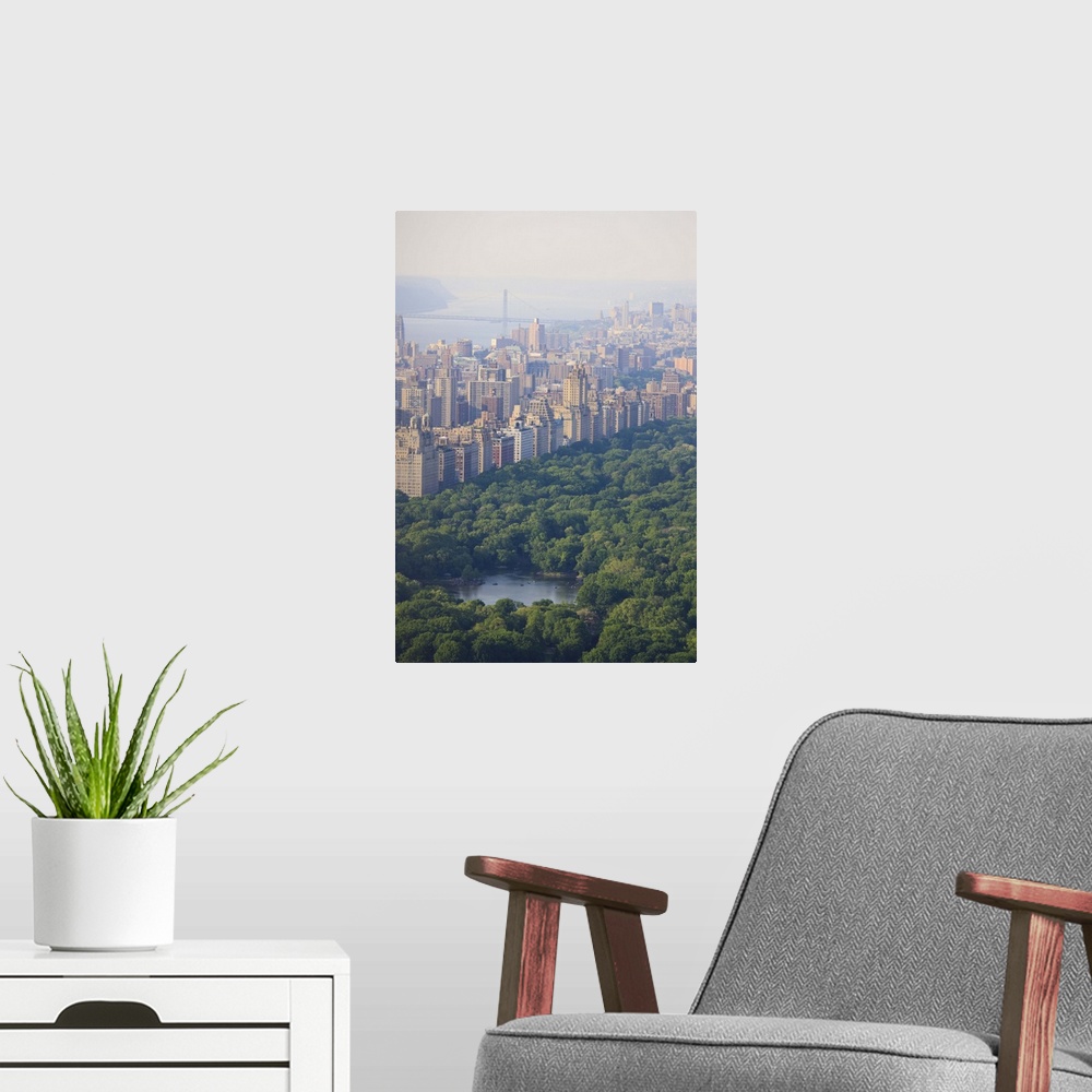 A modern room featuring High angle view of Upper West Side and Central Park, Manhattan, New York City, New York