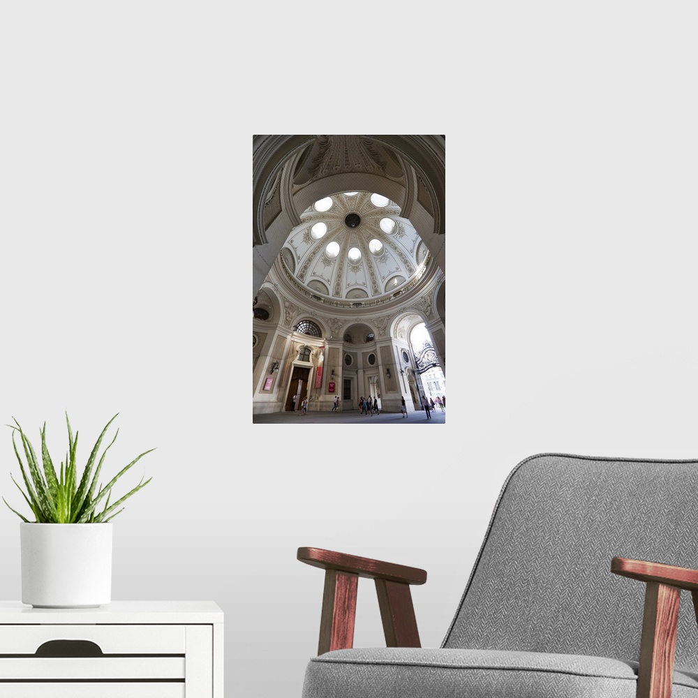A modern room featuring Interior dome passageway within Michaeler Gate, Hofburg Palace, Vienna, Austria