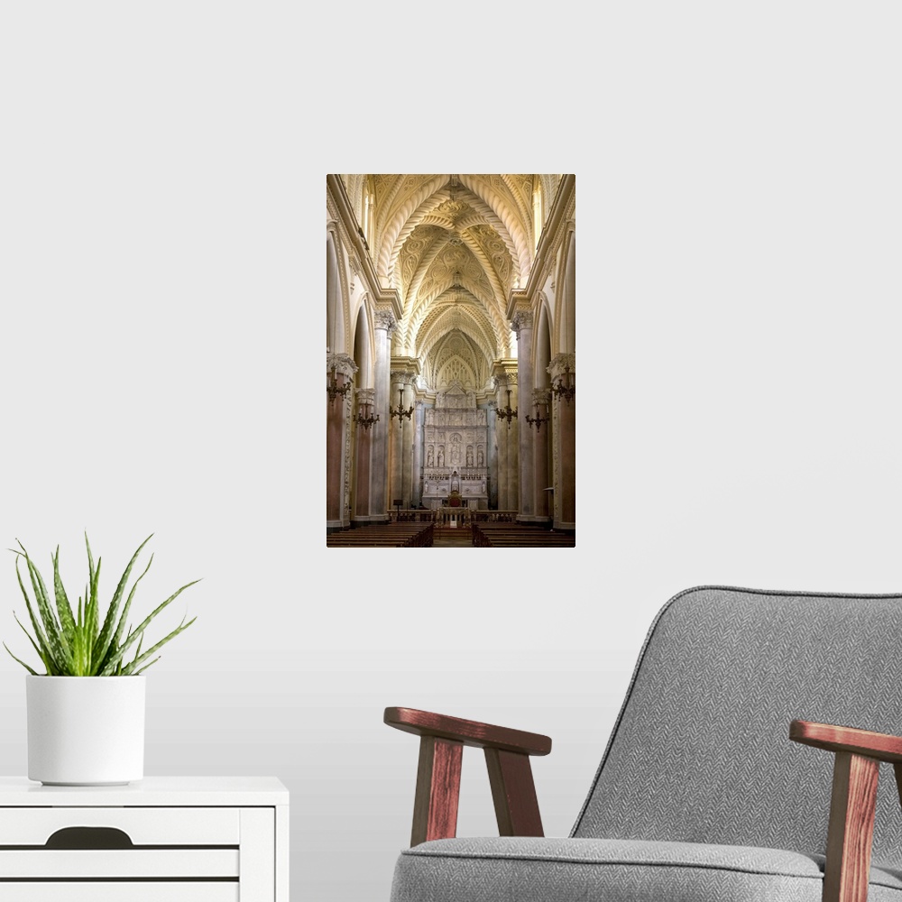 A modern room featuring Interior of the Duomo, Erice, Sicily, Italy