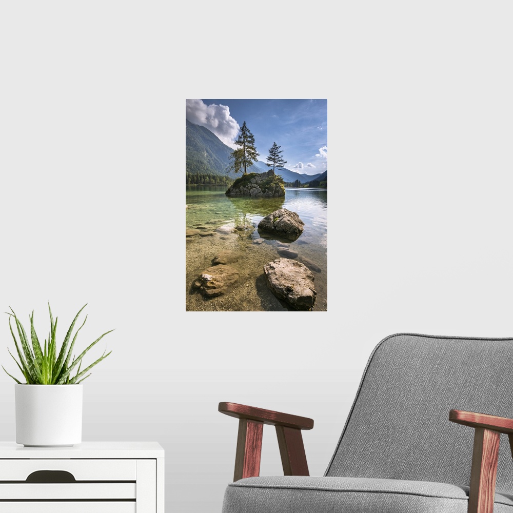 A modern room featuring Lake Hintersee, Berchtesgadener Alpen, Bavaria, Germany, Europe