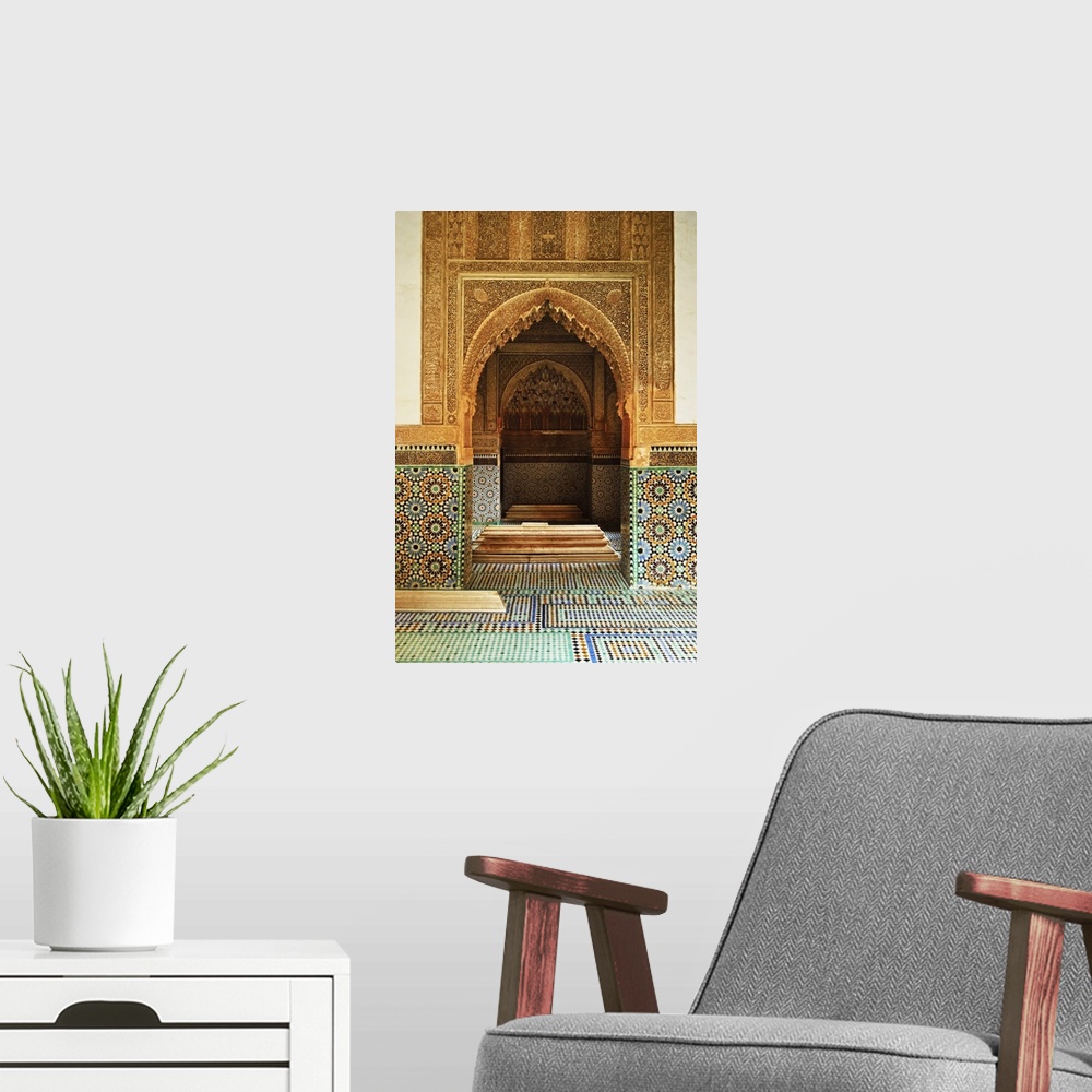 A modern room featuring Saadian Tombs, Medina, Marrakesh, Morocco, North Africa, Africa