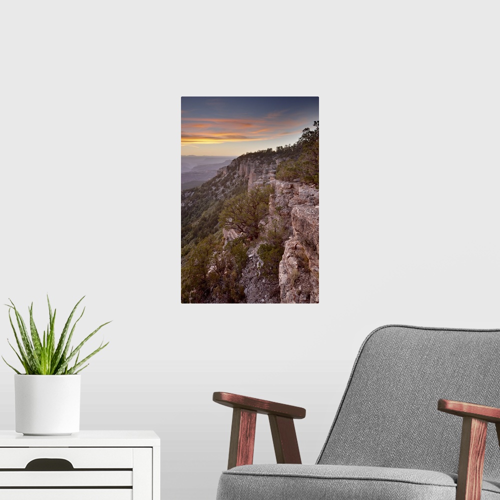 A modern room featuring Sunset at Locust Point, North Rim, Grand Canyon National Park, Arizona