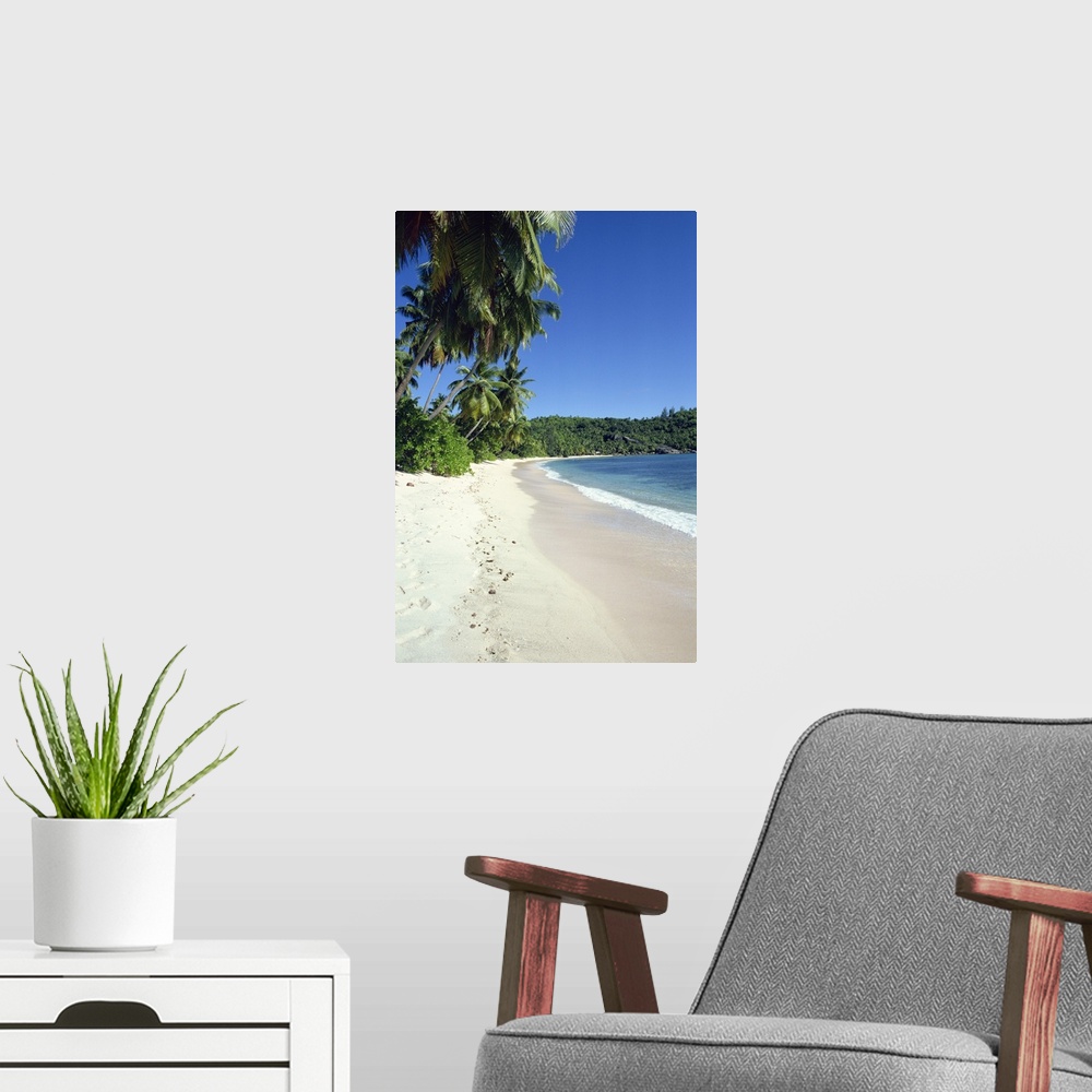 A modern room featuring Takamaka Beach, Mahe, Seychelles, Indian Ocean, Africa