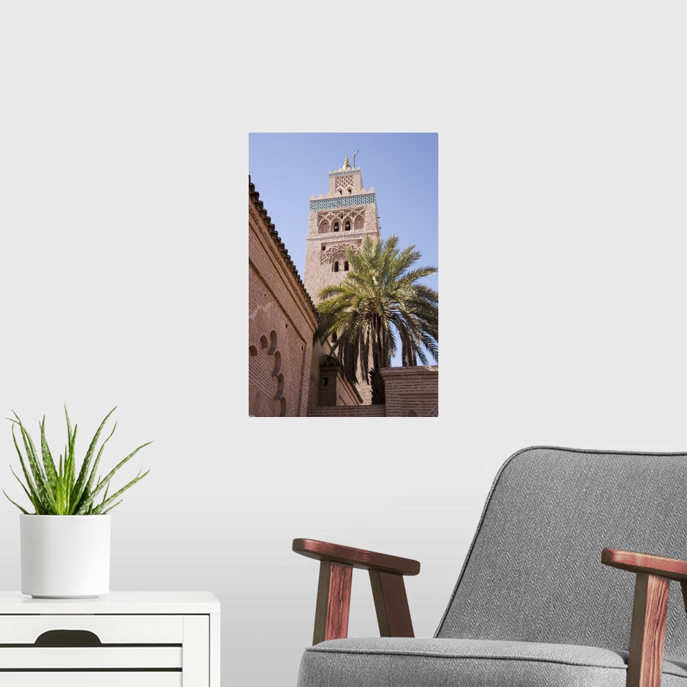 A modern room featuring The Koutoubia Mosque, Djemaa el-Fna, Marrakesh, Morocco, North Africa, Africa