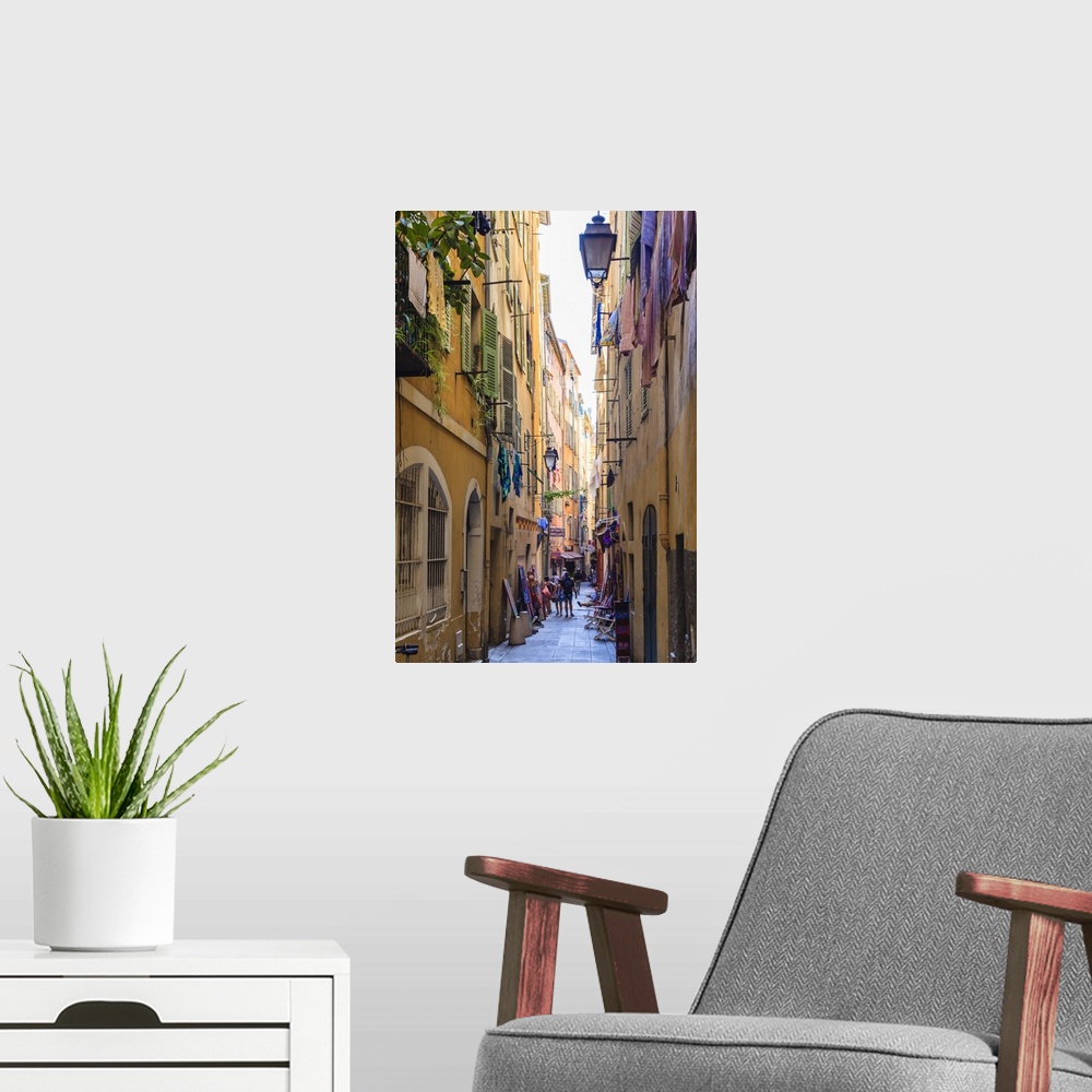 A modern room featuring The Old Town, Nice, Alpes-Maritimes, Provence, Cote d'Azur, French Riviera, France, Europe.