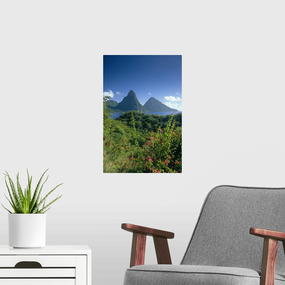 A modern room featuring The Pitons, St.Lucia, Caribbean