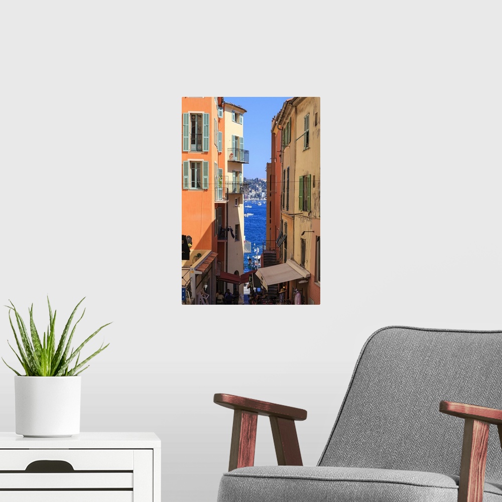 A modern room featuring Villefranche-sur-Mer, Alpes Maritimes, Provence, Cote d'Azur, French Riviera, France, Europe.