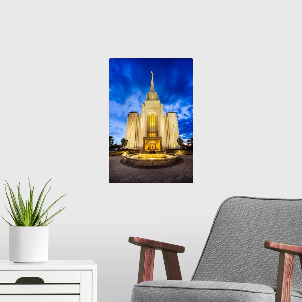 A modern room featuring Located in Brigham City, Utah, the Brigham City Temple was dedicated in 2012. The site was origin...