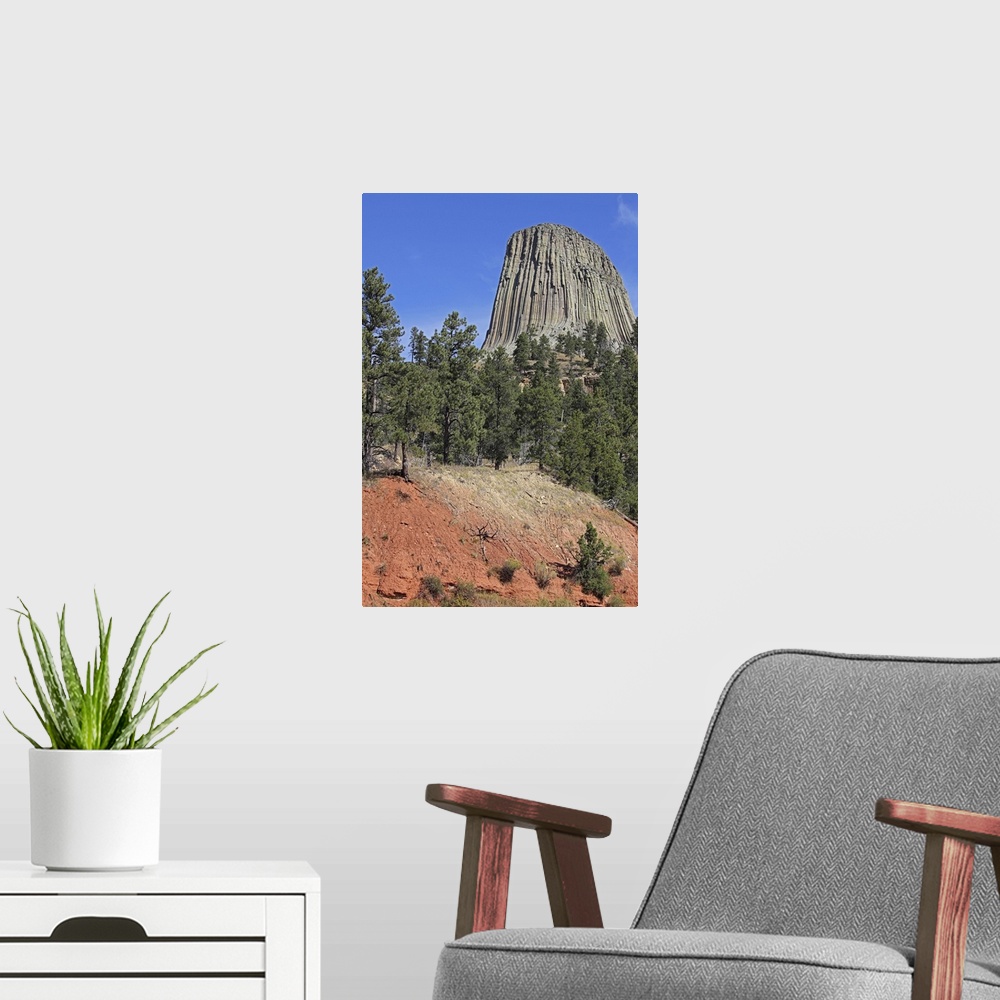 A modern room featuring September 15, 2009 - Devils Tower, a monolithic igneous intrusion or laccolith made of columns of...