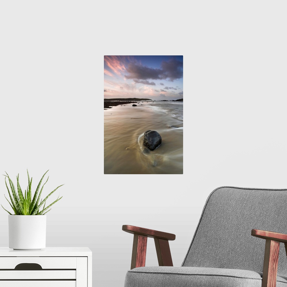 A modern room featuring Dawn at Porth Nobla, Western Anglesey, Wales, UK