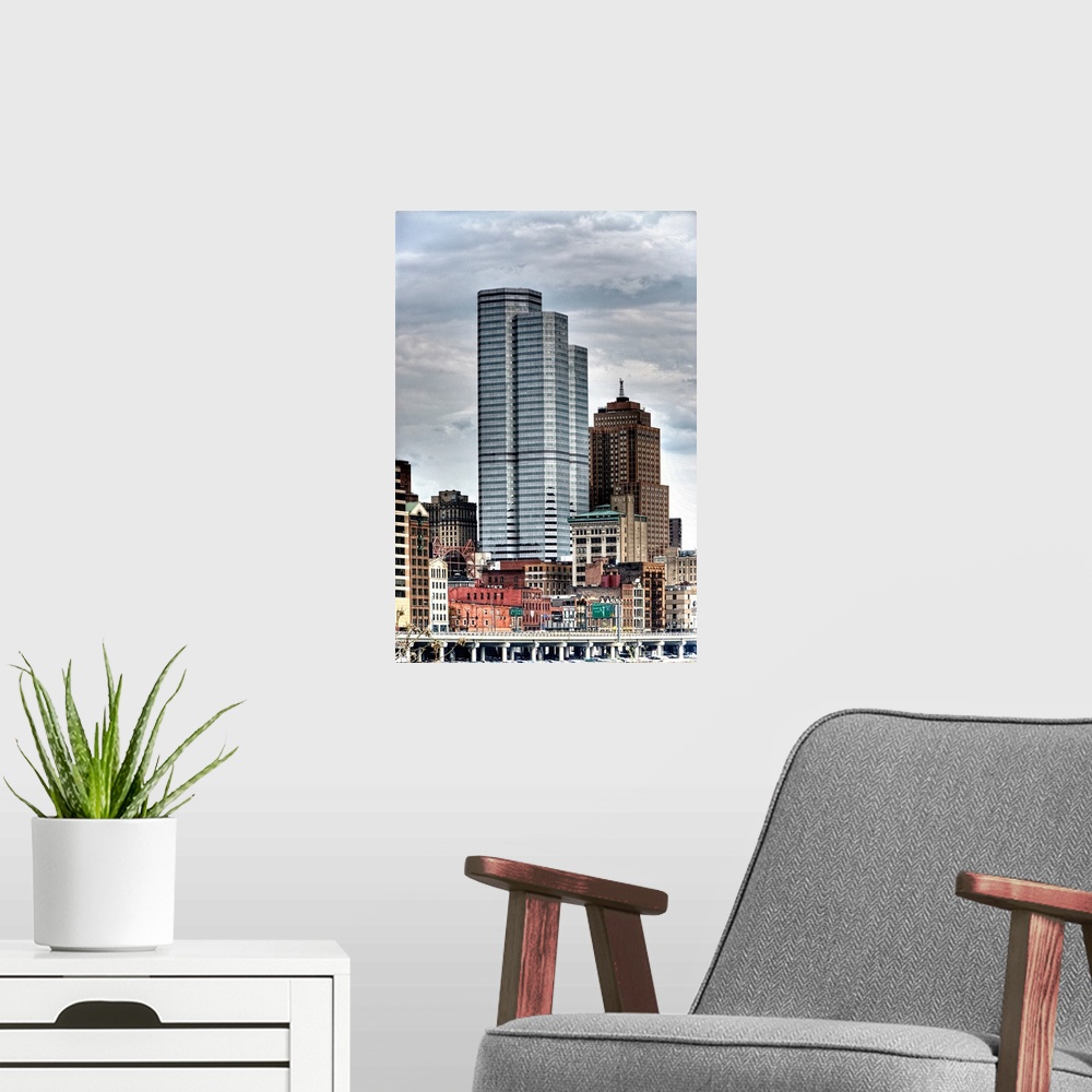 A modern room featuring High rise building in Pittrdsburgh