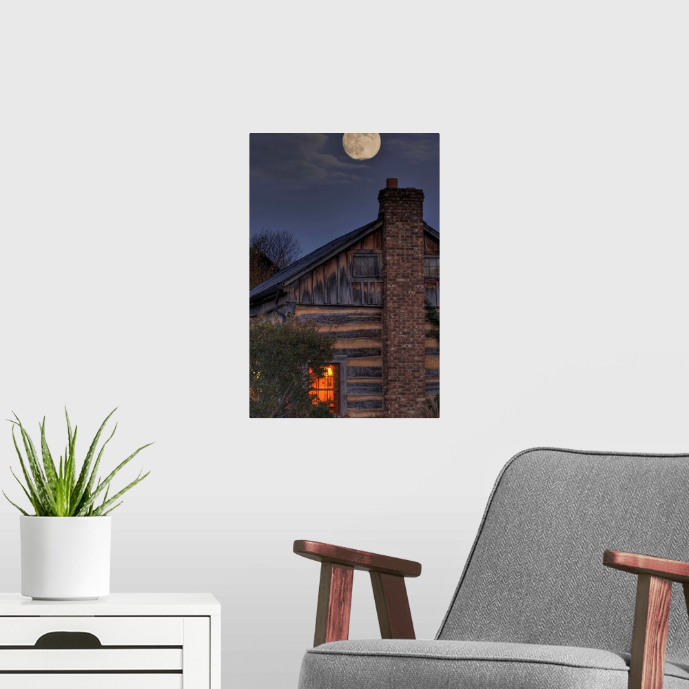 A modern room featuring Moon rise over hill at Inn at Cedar Falls