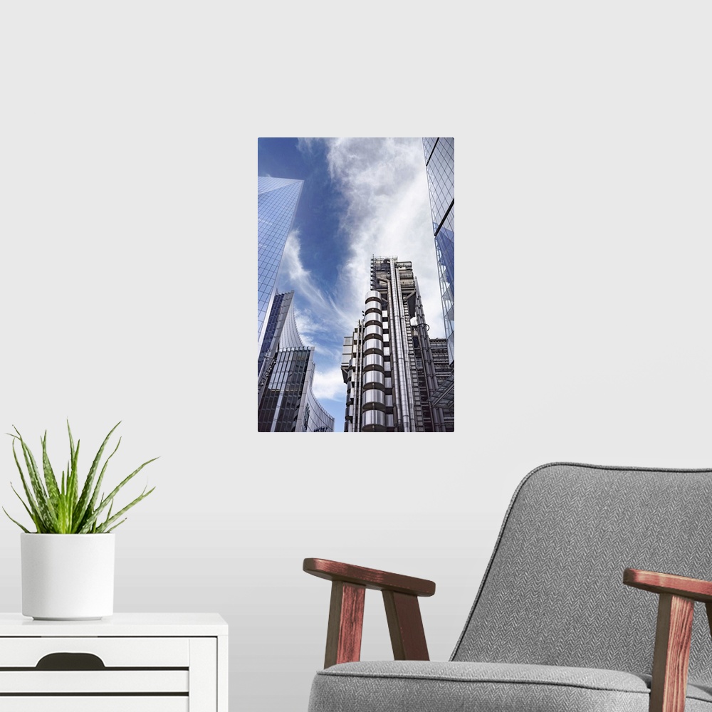 A modern room featuring The Lloyd's building is the home of the insurance institution Lloyd's of London. Designed by arch...