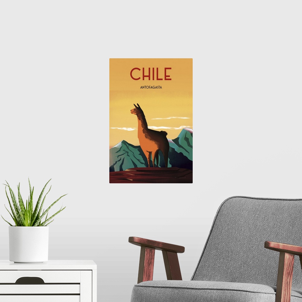 A modern room featuring Chile