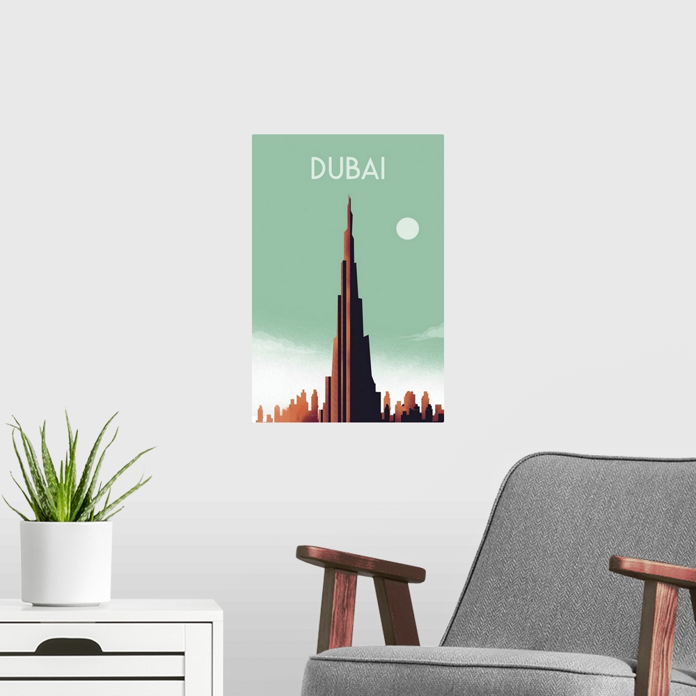 A modern room featuring Dubai