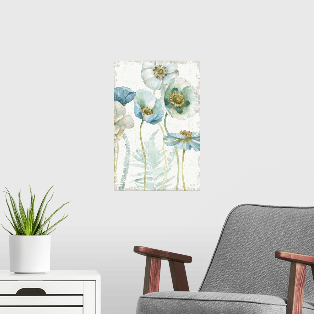 A modern room featuring My Greenhouse Flowers I Crop on Wood