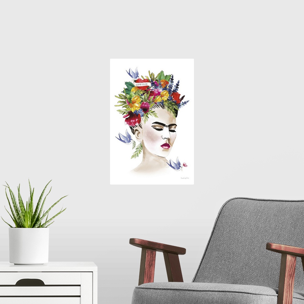 A modern room featuring She Is Frida