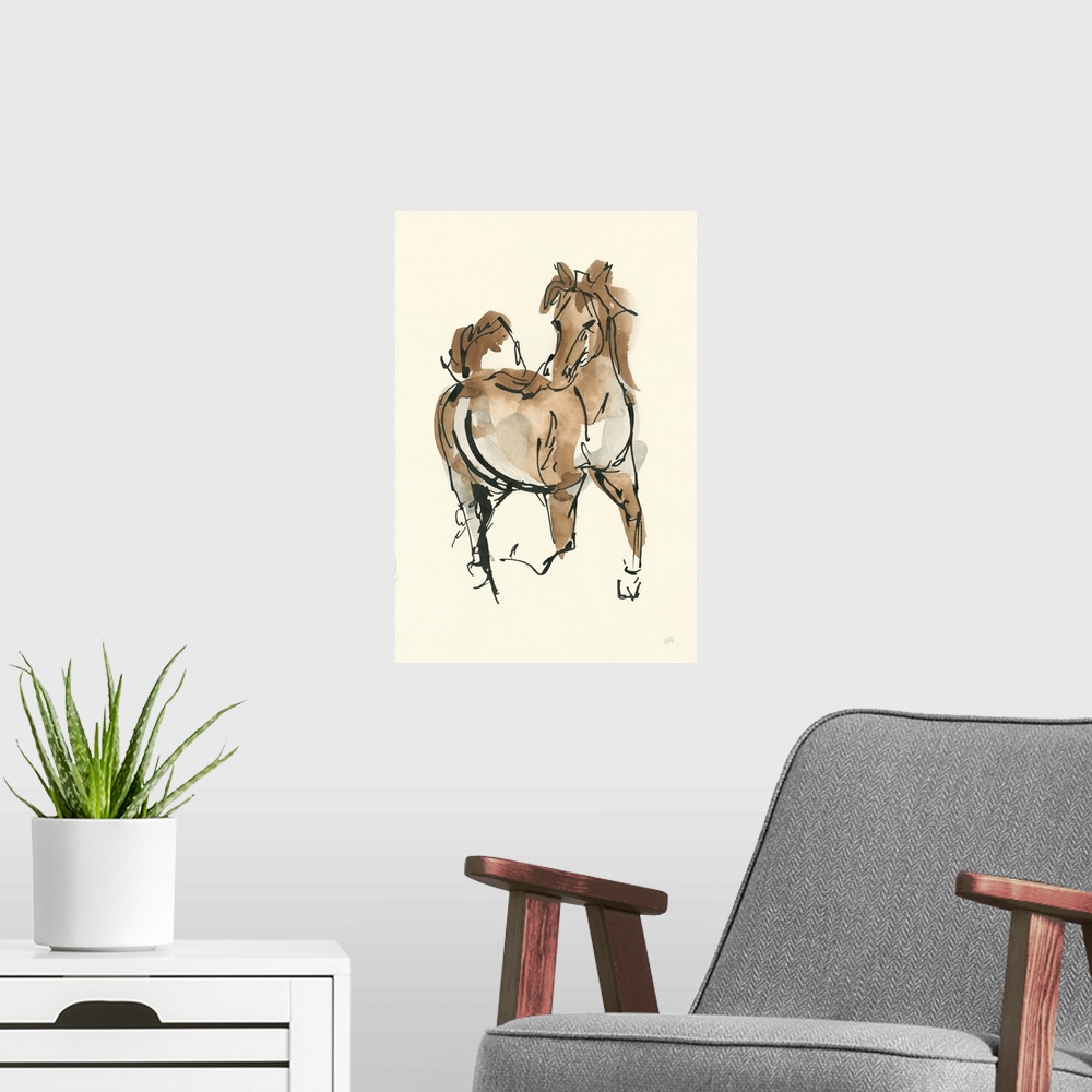 A modern room featuring Sketchy Horse V