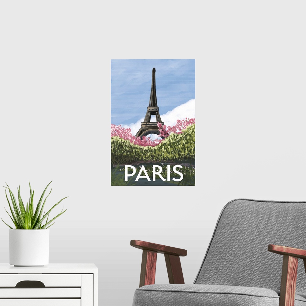 A modern room featuring Take Me To Paris II