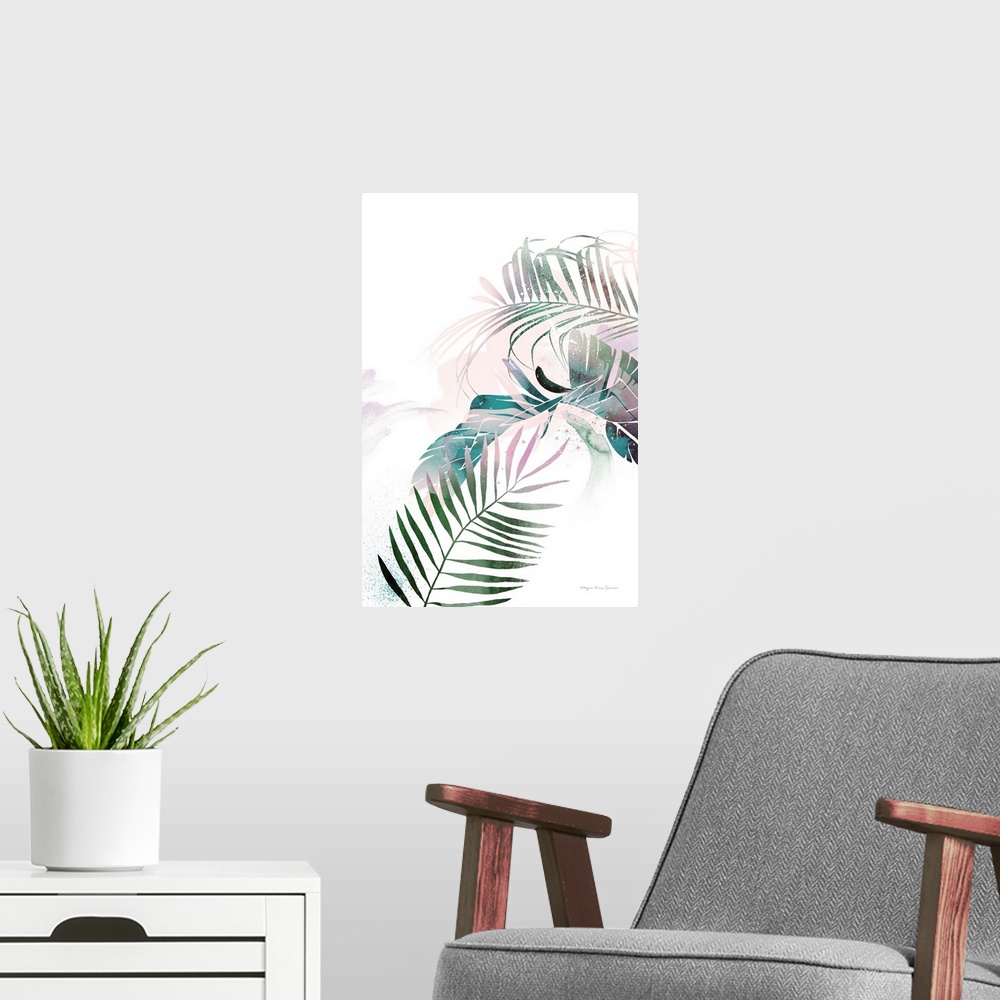 A modern room featuring Tropical Floral III