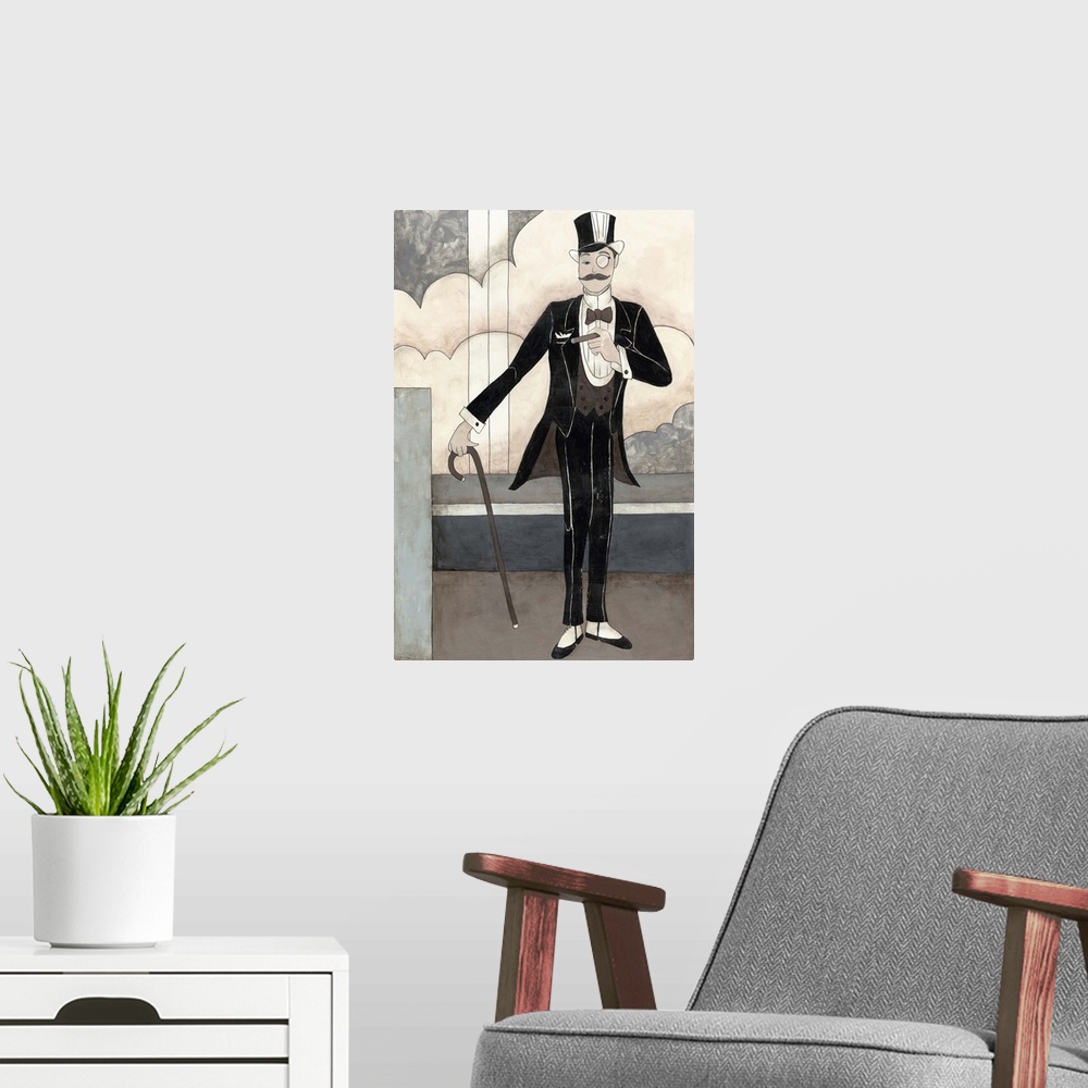 A modern room featuring Art Deco Gentleman
