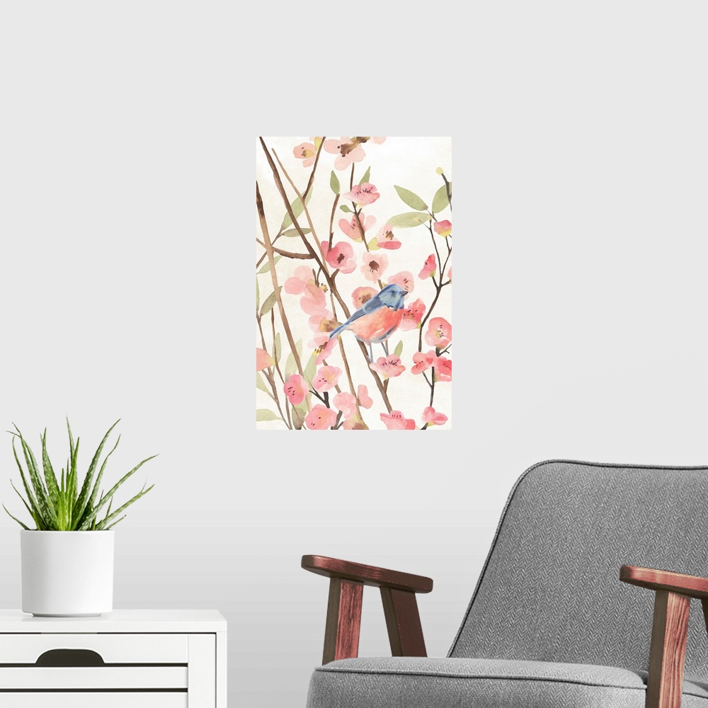 A modern room featuring Cherry Blossom Perch I