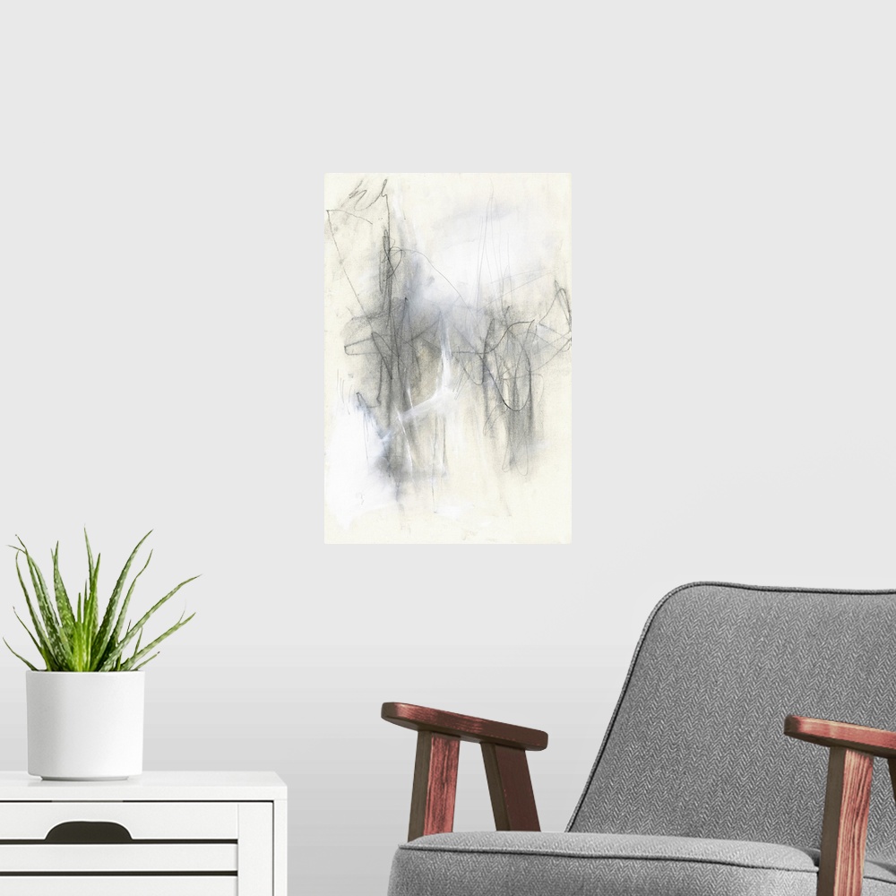 A modern room featuring Finger Painting I