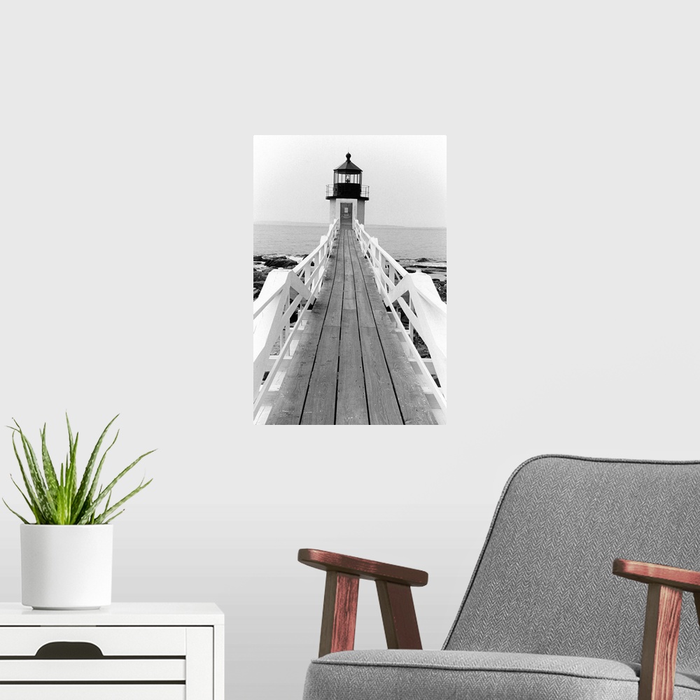 A modern room featuring Marshall Point Light, Maine