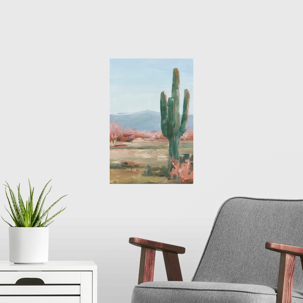 A modern room featuring Saguaro Cactus Study II