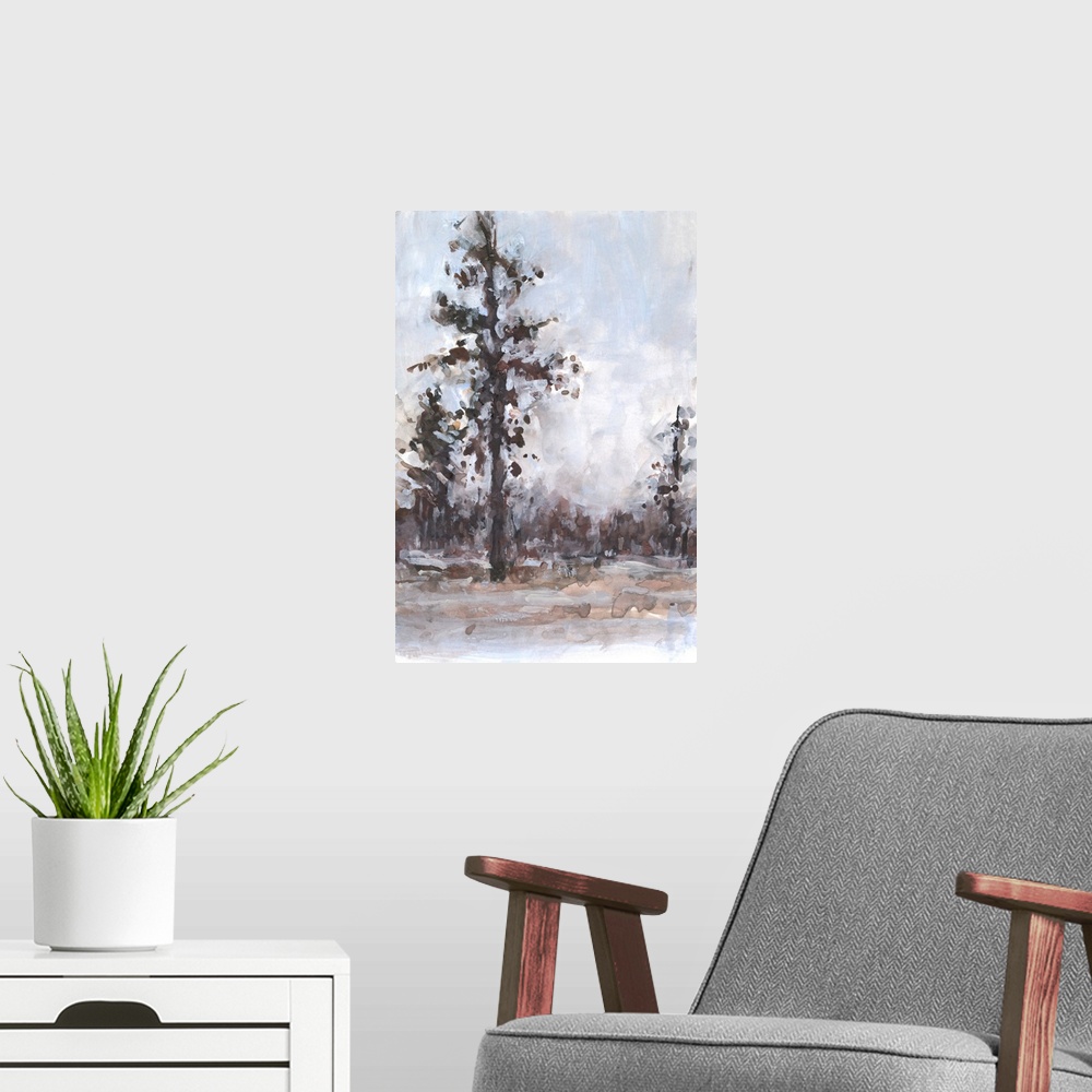 A modern room featuring Vintage Tree Moment I