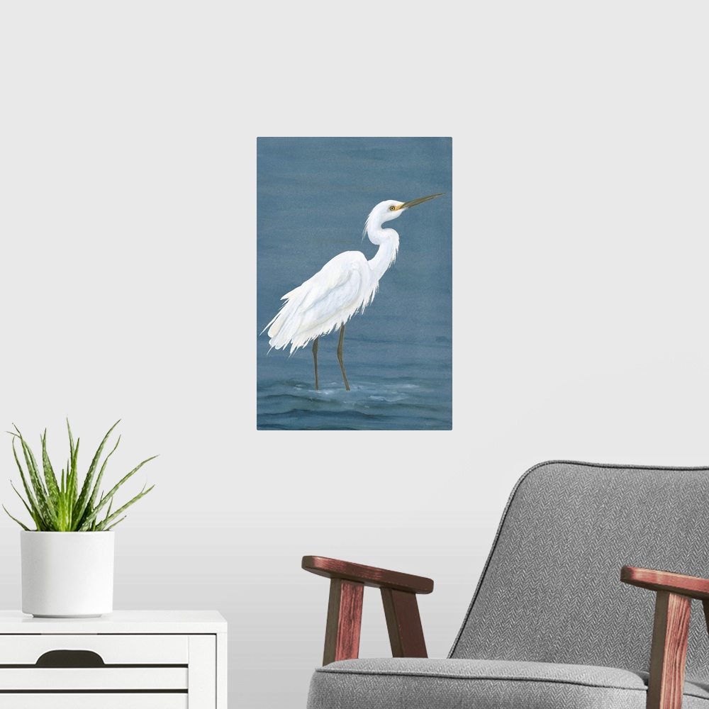 A modern room featuring Wading Egret I