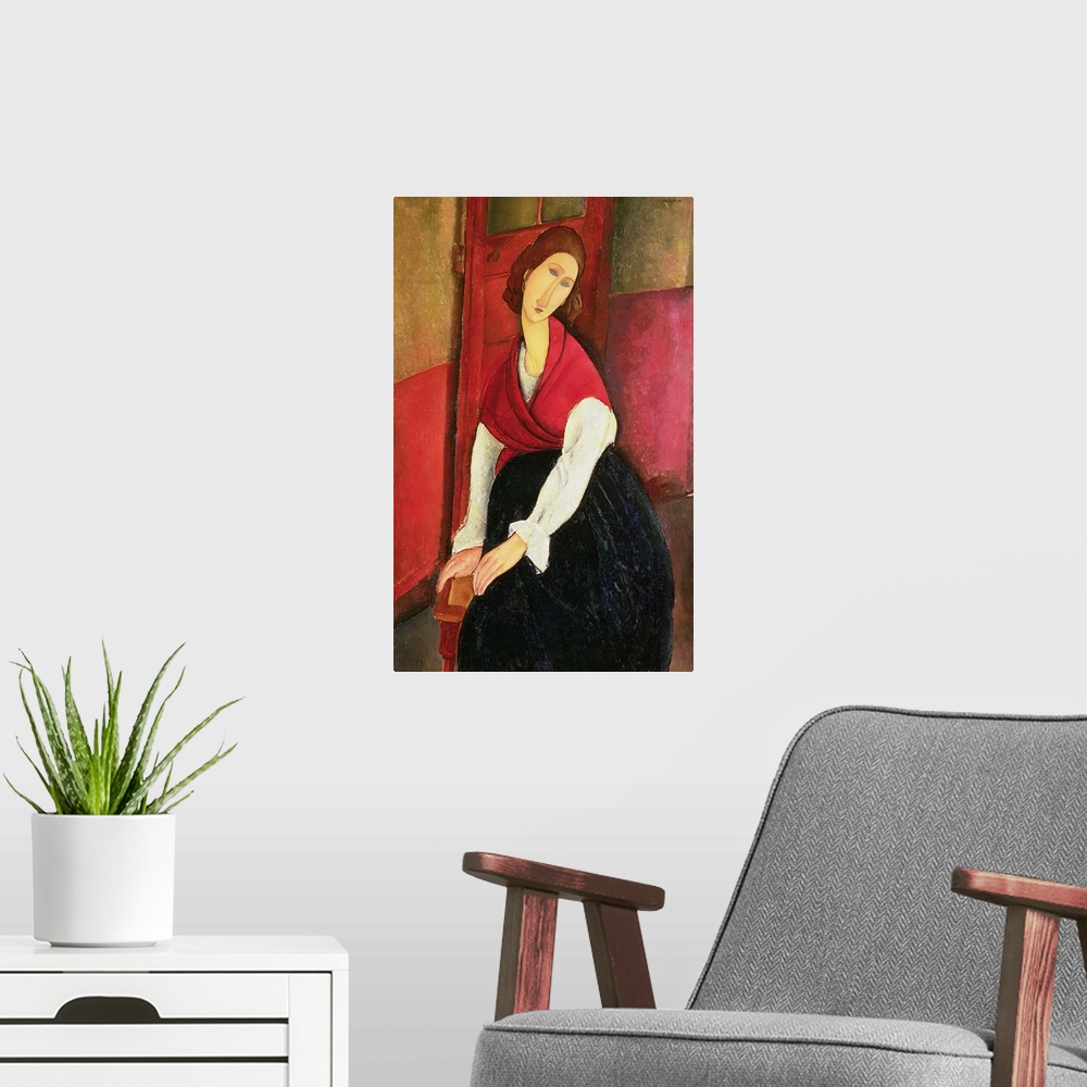 A modern room featuring MFA120749 Jeanne Hebuterne, 1919 (oil on canvas) by Modigliani, Amedeo (1884-1920); 127.5x81 cm; ...