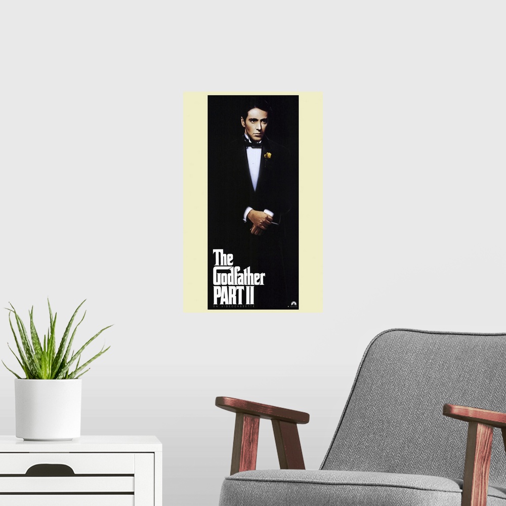 A modern room featuring A continuation and retracing of the first film, interpolating the maintenance of the Corleone fam...