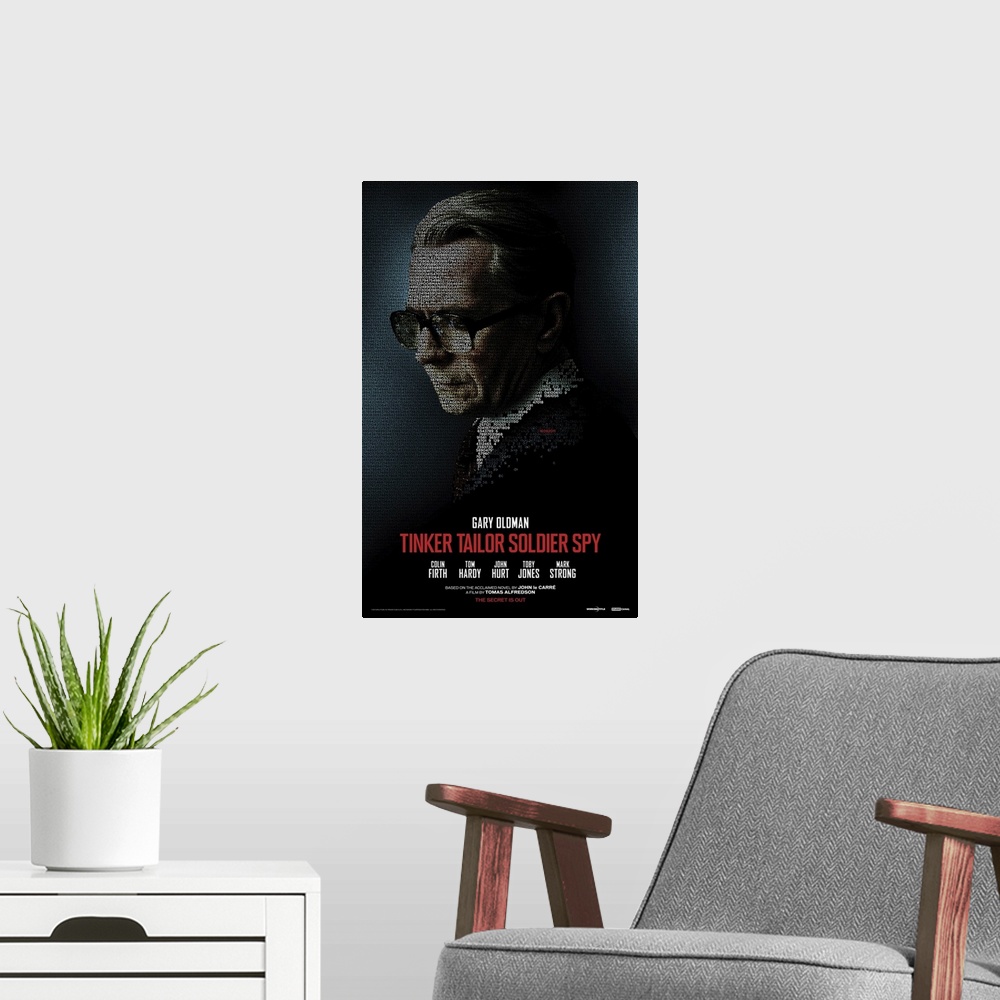 A modern room featuring Tinker, Tailor, Soldier, Spy - Movie Poster