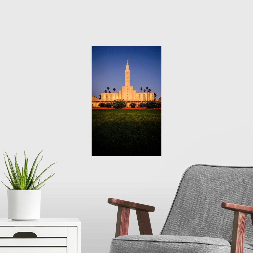 A modern room featuring The Los Angeles California Temple was dedicated in September 1951 and March 1956 by David O. McKa...
