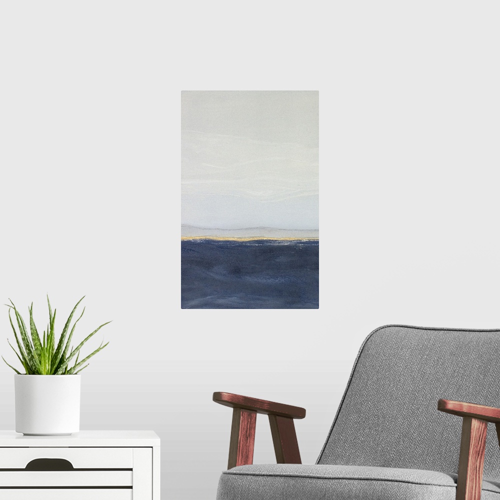 A modern room featuring View to the Shore Diptych I