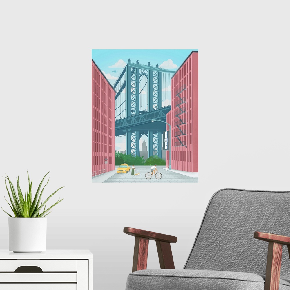 A modern room featuring Dumbo, New York