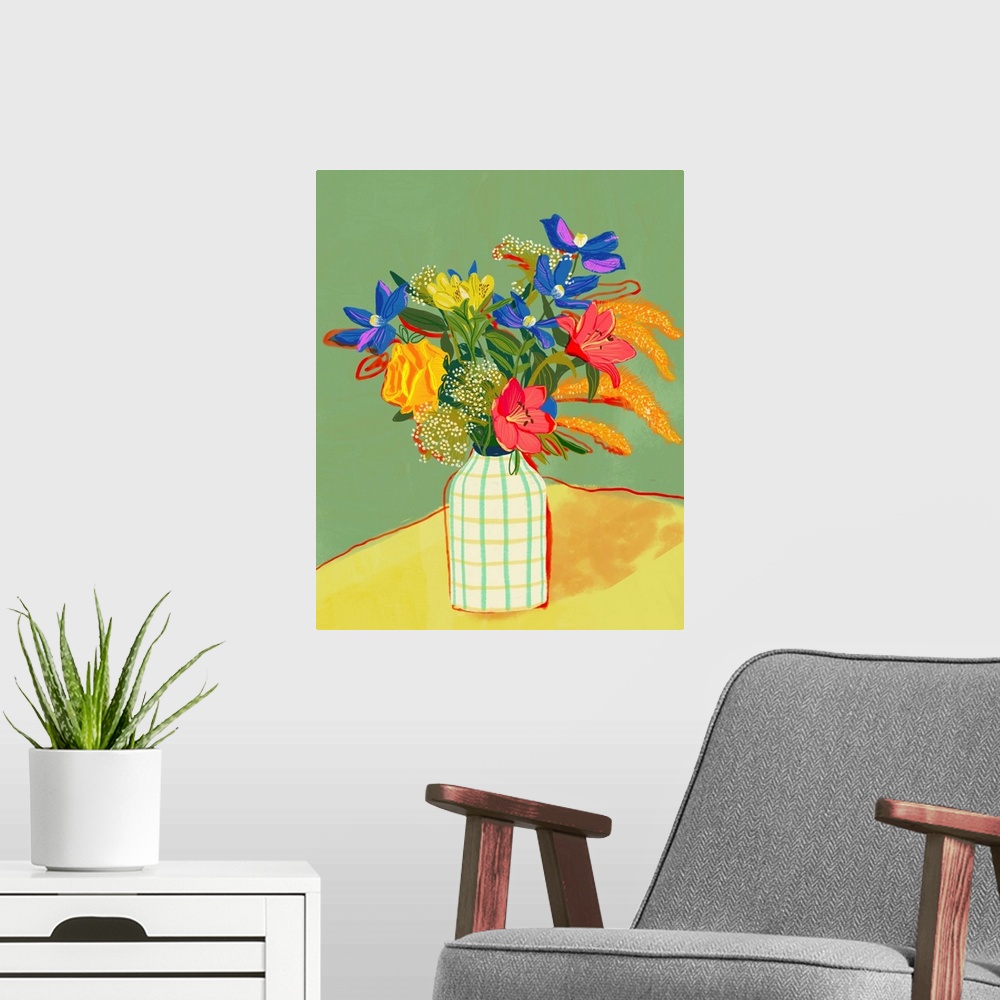 A modern room featuring Flowers Of July