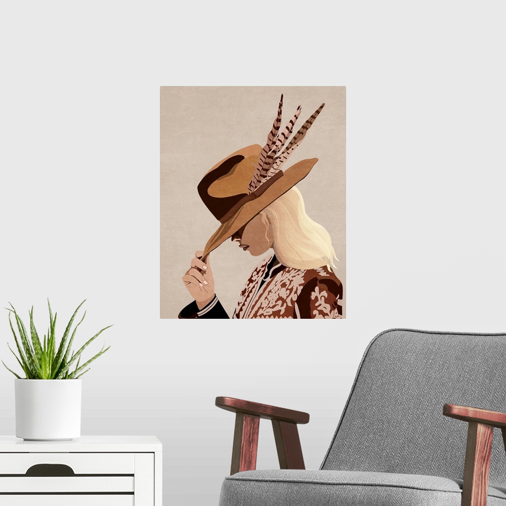 A modern room featuring Howdy Hat Blonde