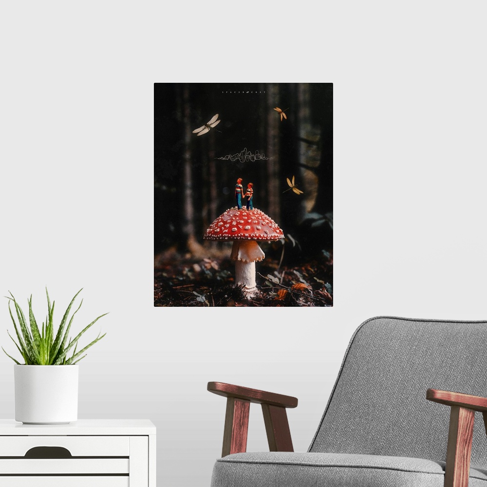 A modern room featuring Mushrooms #355