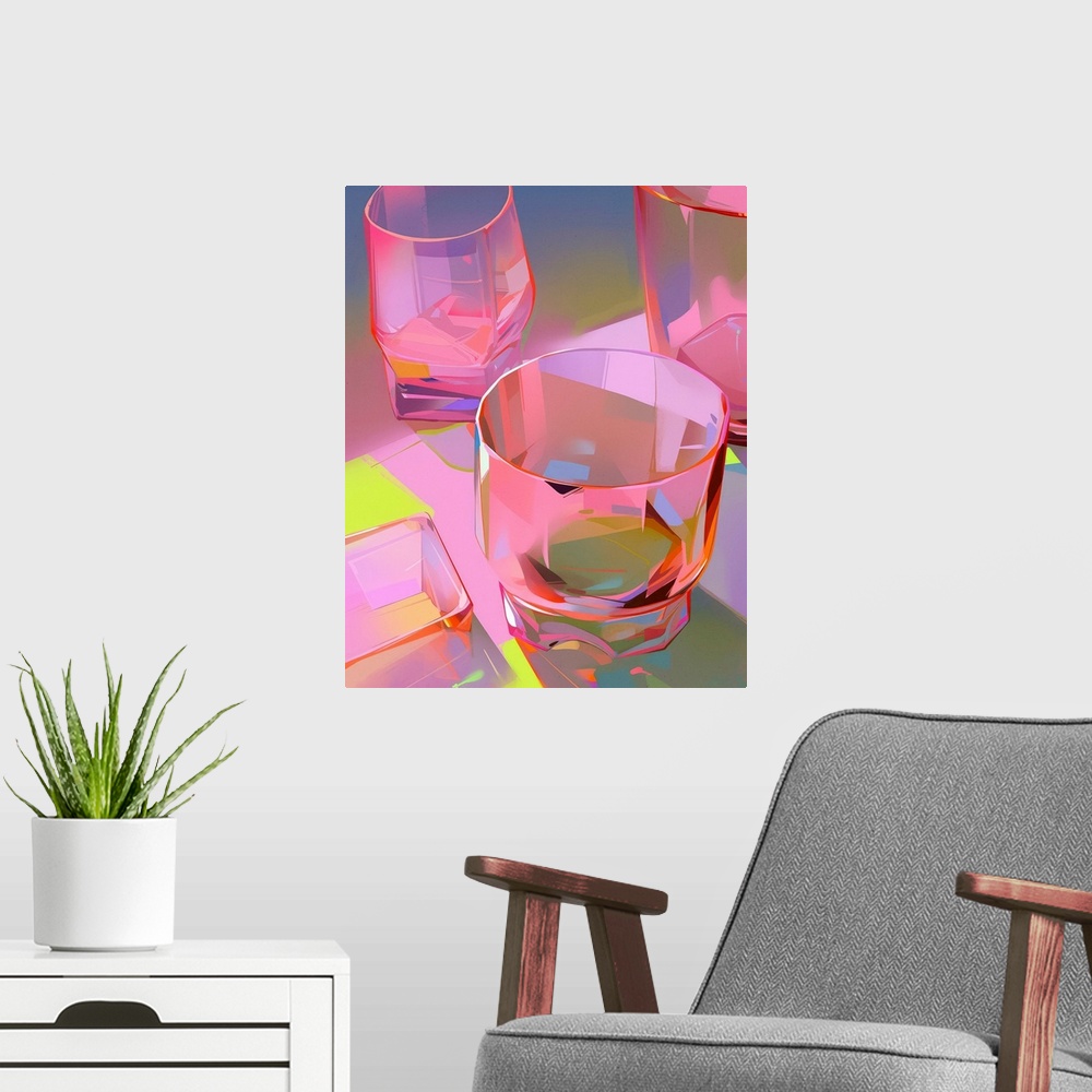 A modern room featuring Pink Glasses 2