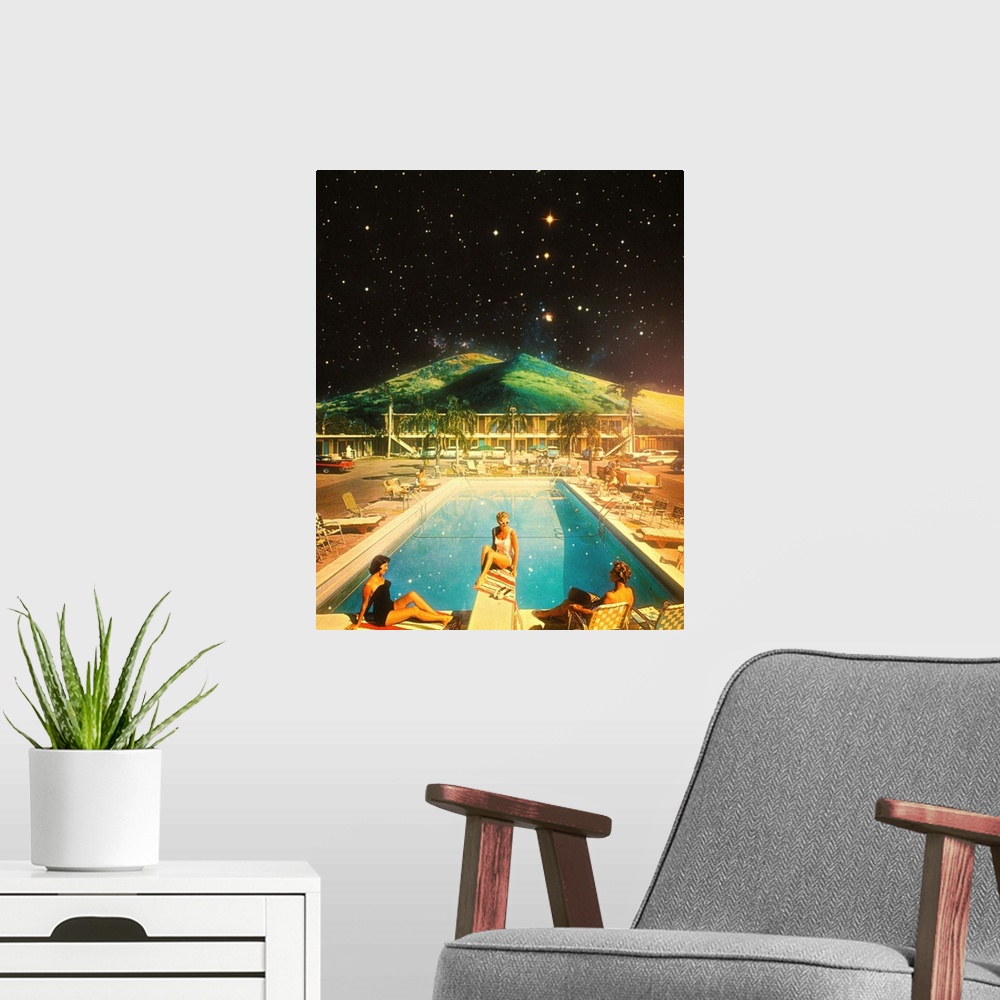 A modern room featuring Space Pool