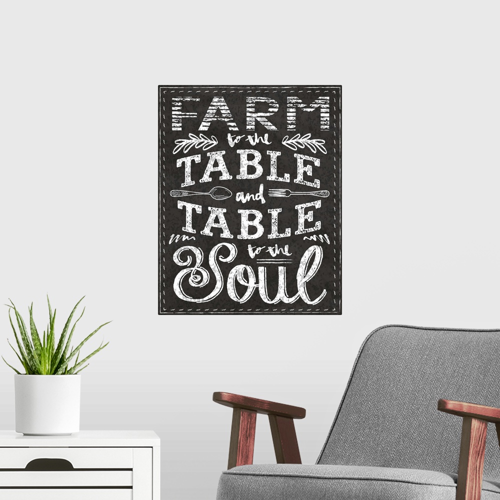 A modern room featuring Farm Chalkboard