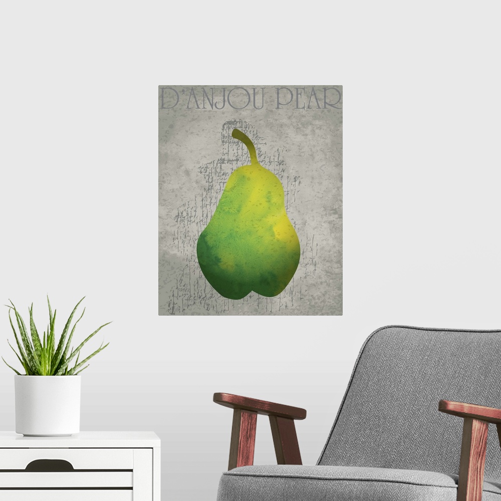 A modern room featuring Fruit Watercolor - D'Anjou Pear
