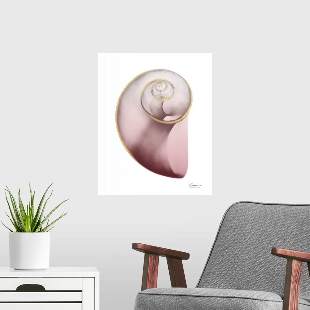 A modern room featuring Shimmering Blush Snail 2