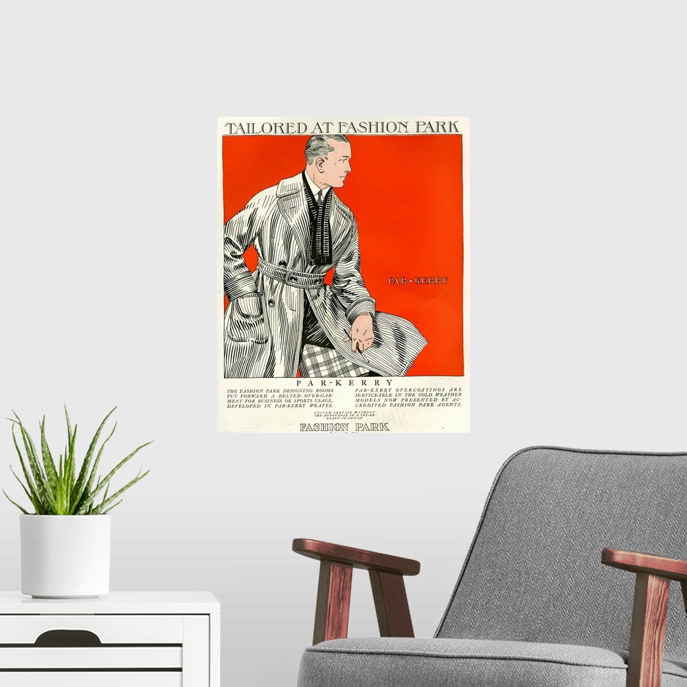 A modern room featuring 1920's USA Par-Kerry Magazine Advert