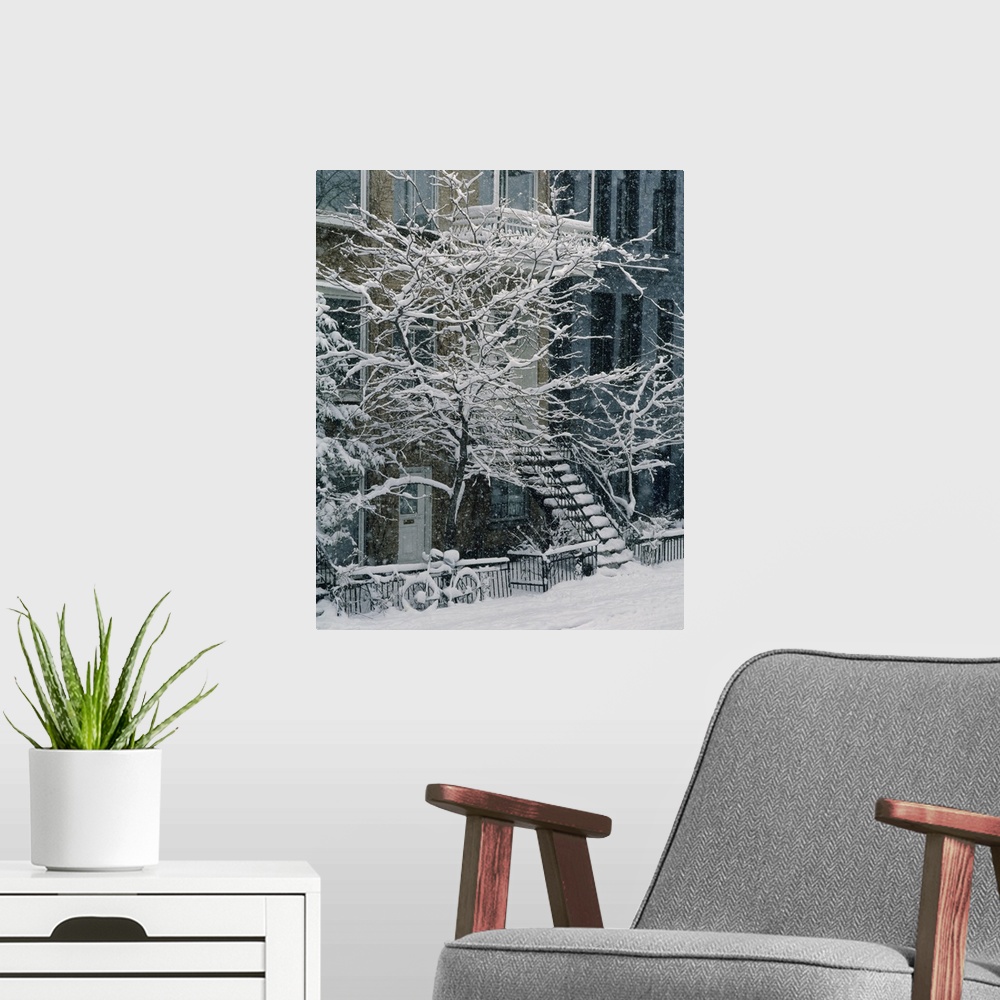 A modern room featuring Drolet Street In Winter, Montreal, Quebec, Canada