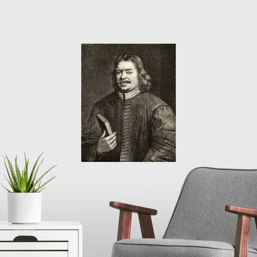 A modern room featuring John Bunyan. Author Of the Pilgrim's Progress. From The Portrait By Sadler