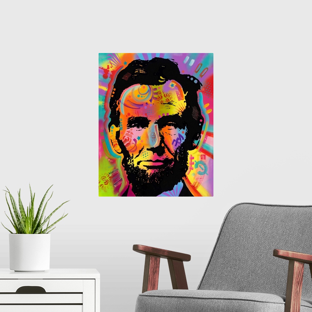 A modern room featuring Abraham Lincoln Out of My mind