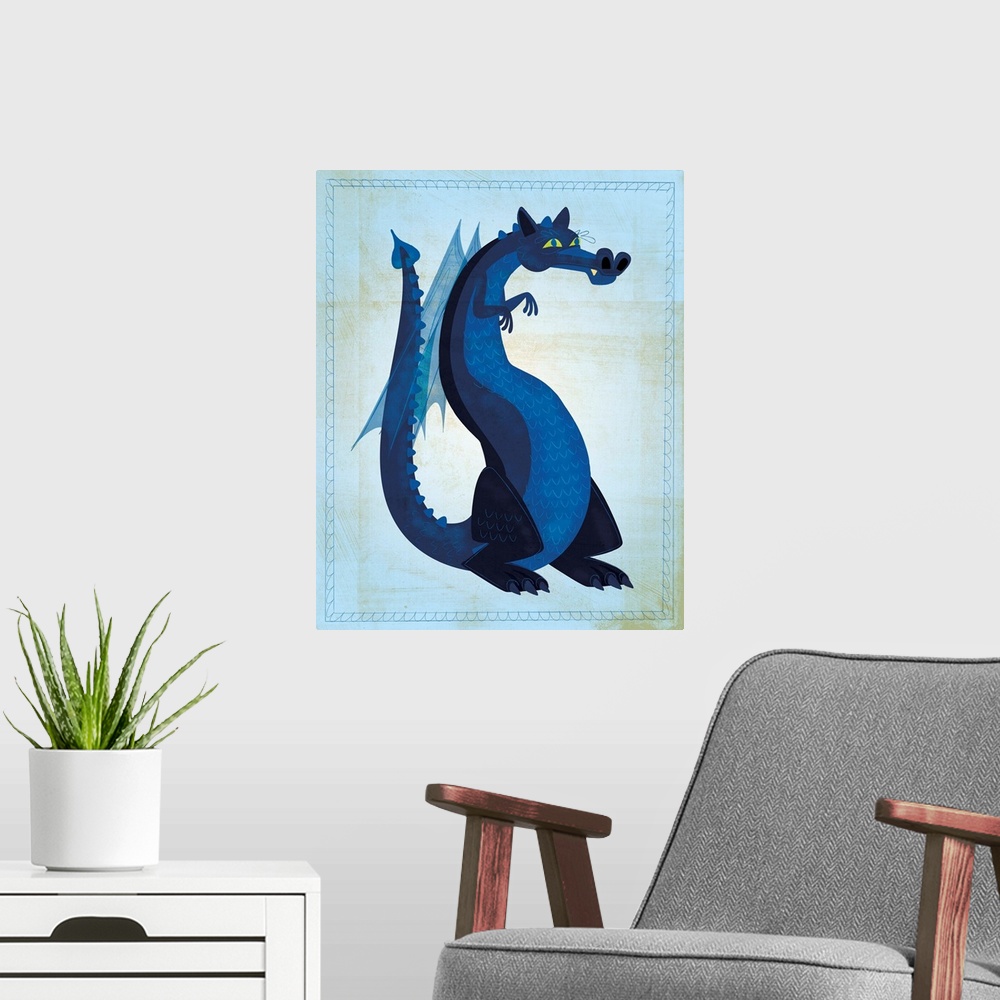 A modern room featuring Blue Dragon